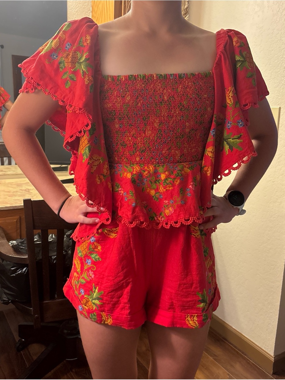 Red Farm Rio Anthropology Romper Size Small